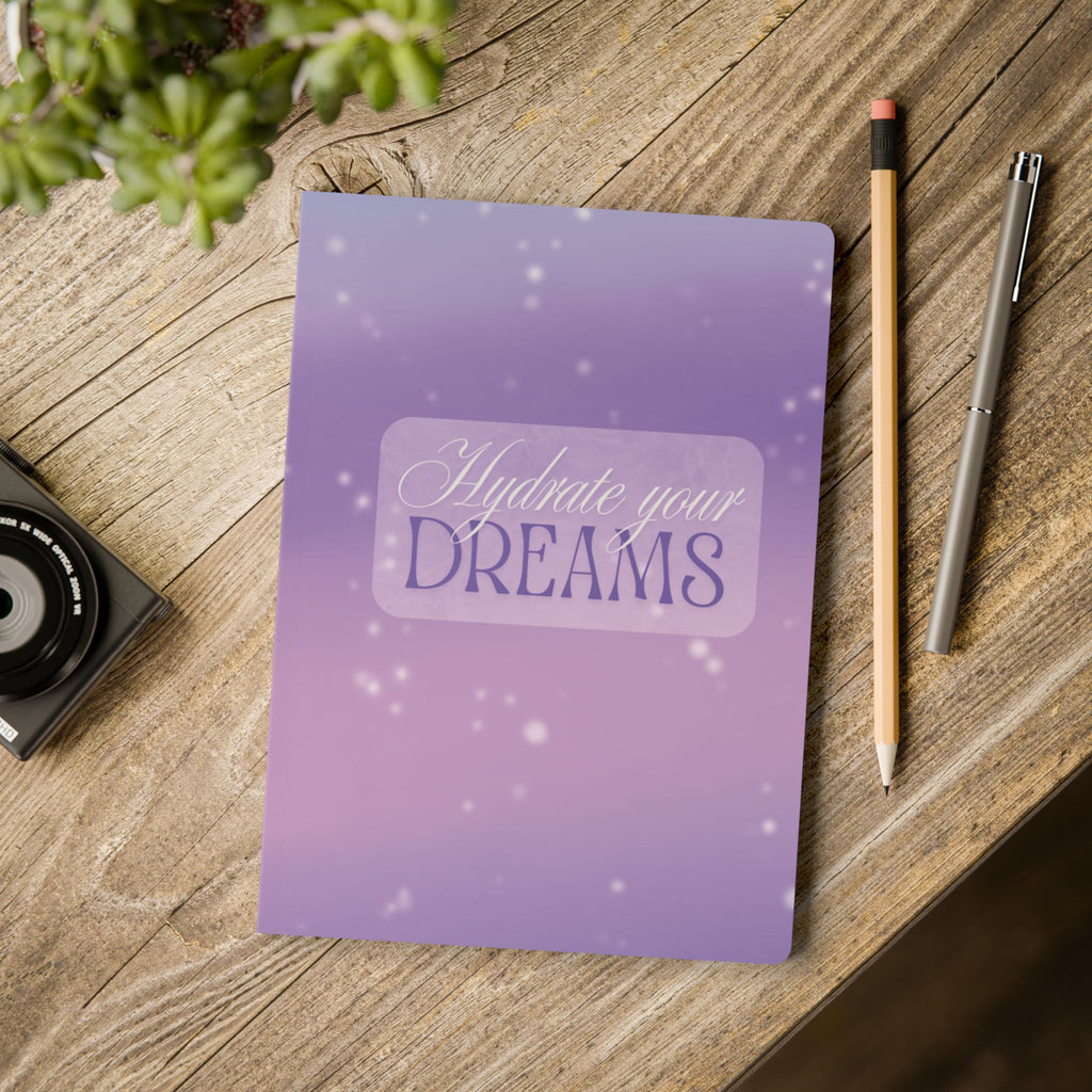 Hydrate Your Dreams Purple Star Journal | Softcover Lined Notebook | Perforated Pages | 100 or 200 Pages