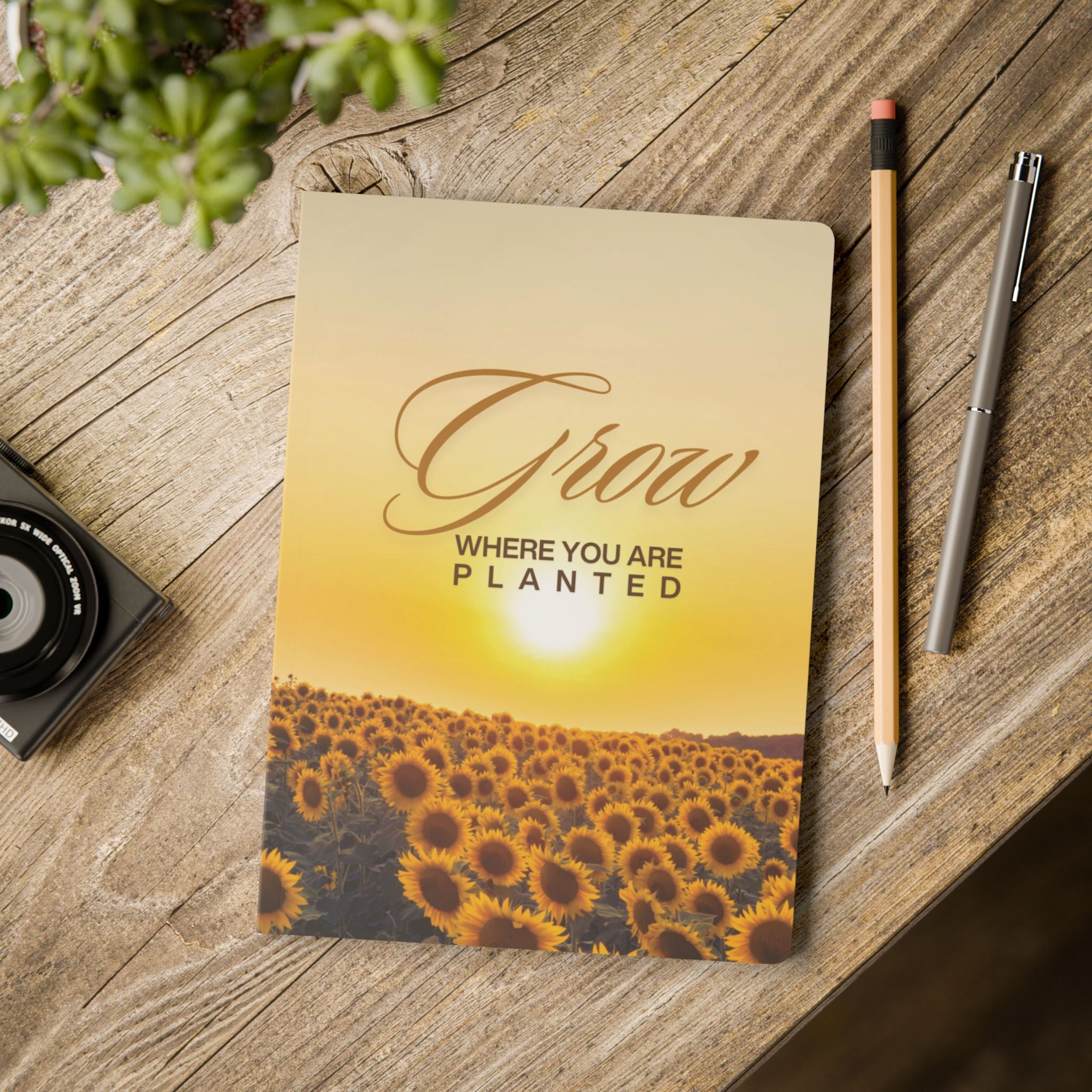 Grow Where You Are Planted Sunflower Journal | Softcover Lined Notebook with Perforated Pages | 5.75x8 | 100 or 200 Pages