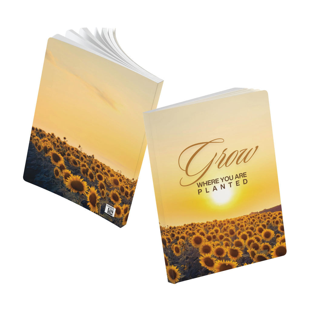 Grow Where You Are Planted Sunflower Journal | Softcover Lined Notebook with Perforated Pages | 5.75x8 | 100 or 200 Pages
